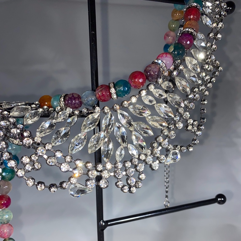 Ultimate Statement Necklace Rhinestone Stones Pro… - image 4